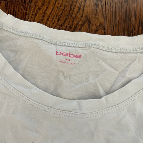 bebe white short sleeve top - Picture 3 of 3